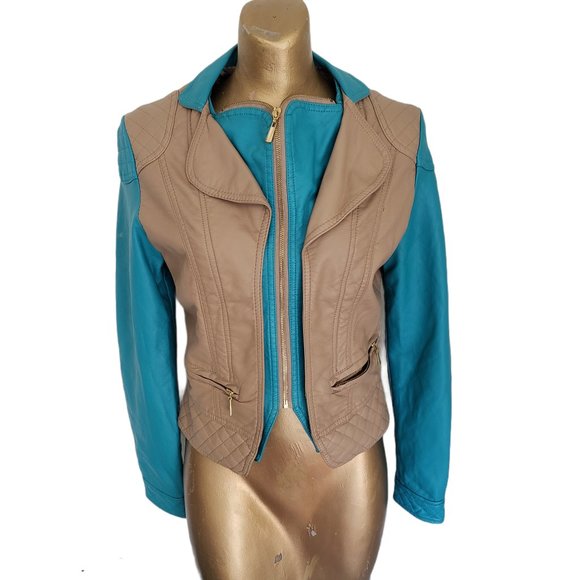 Celsius Premium  Faux Leather Short Jacket Size Small - Picture 1 of 7